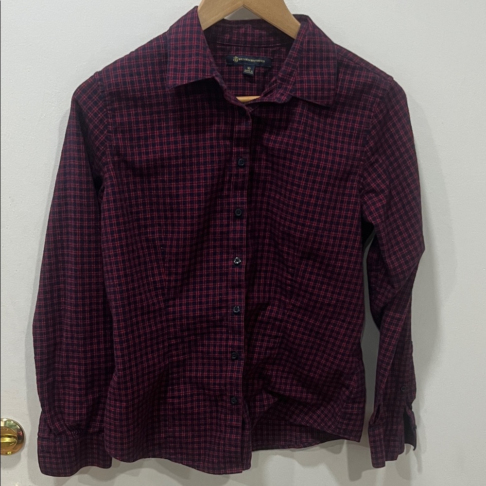 Brooks Brothers Kids Checkered Shirt - Red and Black